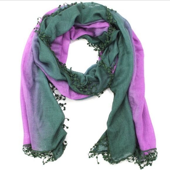 La Fiorentina Accessories - Ombré Fringe Scarf 100% Cashmere